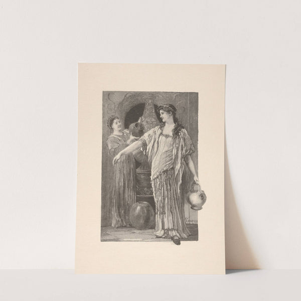 Maid pouring water over woman’s arm by Edwin Howland Blashfield