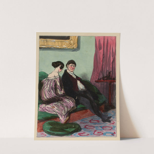 Mais qu’elle est donc la femme qui ne serait pas heureuse et fière de vous appartenir, mon Jules (1840) by Paul Gavarni