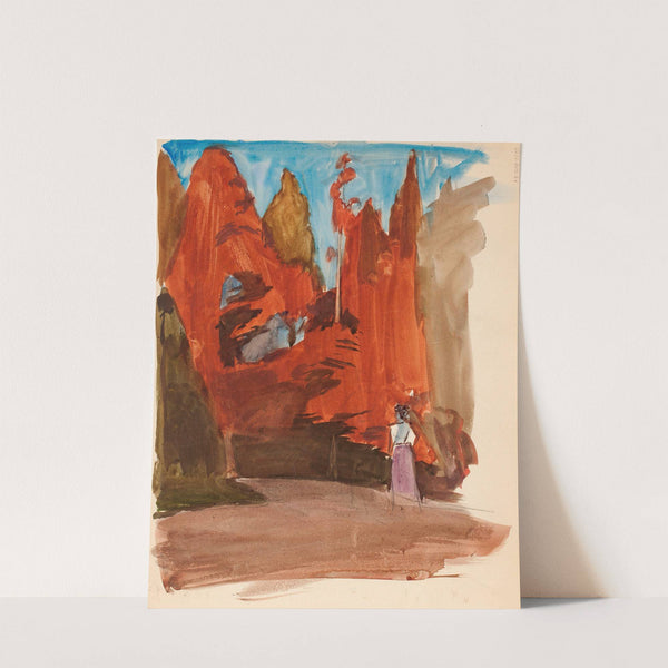 Maisema jossa nainen by Magnus Enckell