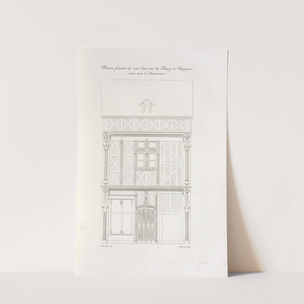 Maison, formant le coin d’une rue du Bourg de Dangeau, à trois lieues de Châteaudun. (1839) by Nicolas Xavier Willemin