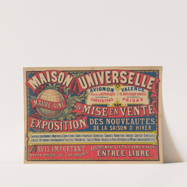 Maison universelle, Maubé Aîné. Avignon (1892) by Imp. Camis