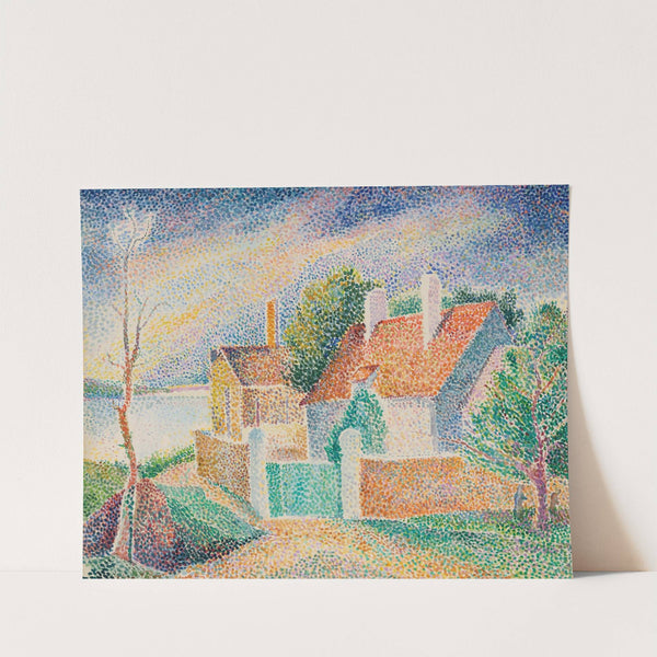 Maisons Au Bord D'un Lac by Hippolyte Petitjean