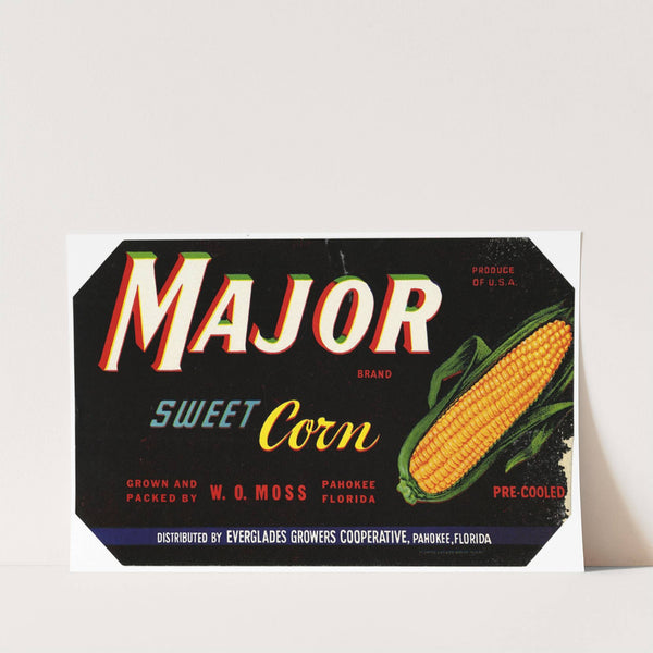 Major Brand Sweet Corn Label (1930-1950)