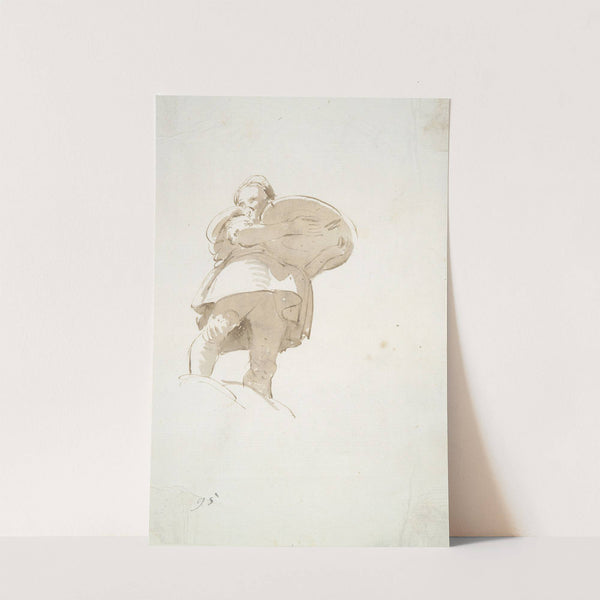 Male figure carrying a tray, seen from below (ca. 1740–50) by Giovanni Battista Tiepolo