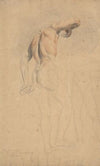 Male figure, holding discus, seen from behind