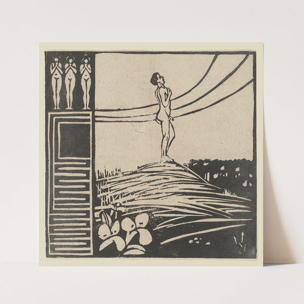 Male Figure on a Mountain (Longing). From the series ‘Two People’ (1905 – 1906) by Ernst Ludwig Kirchner