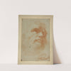 Male Head and Sketch of Right Hand Holding Stylus by After Correggio
