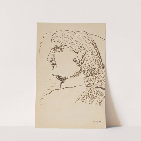Male Head – Drawing after an Ancient Relief (1870) by Wojciech Gerson