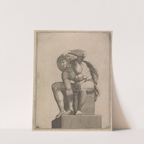 Male Nude from Panel of 'Creation of Eve' by Adamo Scultori