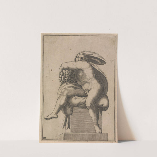 Male Nude from Panel of 'Creation of Eve' by Adamo Scultori