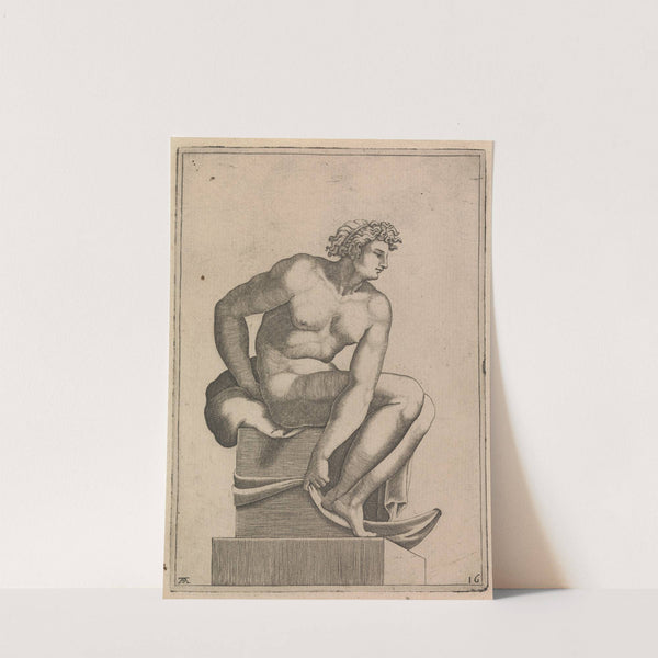 Male Nude from Panel of 'Creation of Eve' by Adamo Scultori