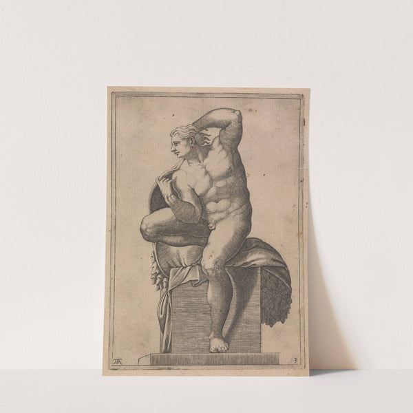 Male Nude from Panel of 'God Separating Light from Dark' by Adamo Scultori