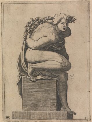 Male Nude from Panel of ‘God Separating the Waters…’