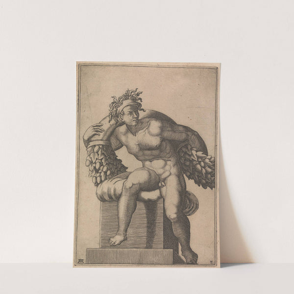 Male Nude from Panel of 'The Sacrifice of Noah' by Adamo Scultori