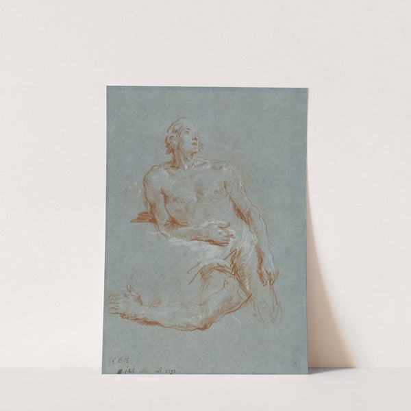 Male Nude Leaning on His Elbow (verso) (1752-1753) by Giovanni Battista Tiepolo