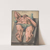 Male Nude Lying on a Table by Monogrammist AW