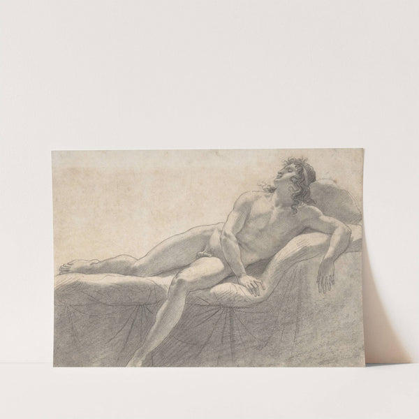 Male Nude Reclining on a Divan (ca. 1793) by Anne Louis Girodet-Trioson