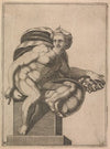 Male Nude Seated from Panel of ‘Creation of Eve’