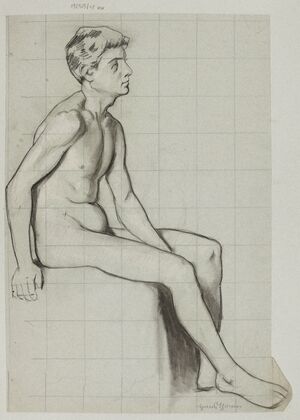 Male Nude Sitting in Profile (1890)