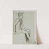 Male Nude Sitting in Profile (1890) by Hans Thoma
