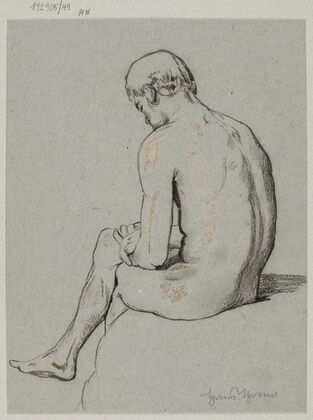 Male Nude Sitting with Legs Crossed (1860 - 1880)