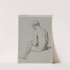 Male Nude Sitting with Legs Crossed (1860 - 1880) by Hans Thoma