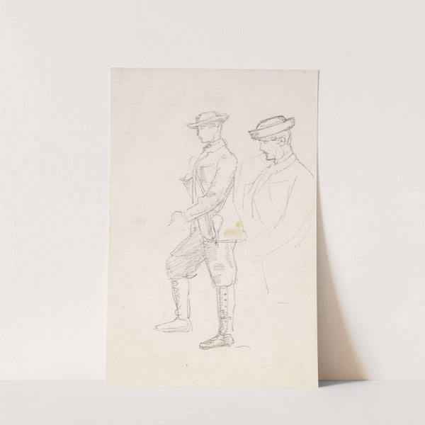 Male - Two Sketches of a young Man dressed for Shooting by Sir John Everett Millais