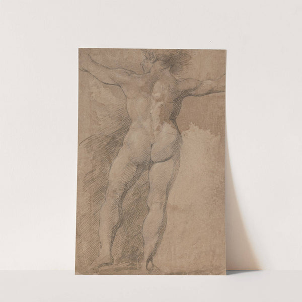 Male with Arms Spread Wide Seen from Behind by James Barry