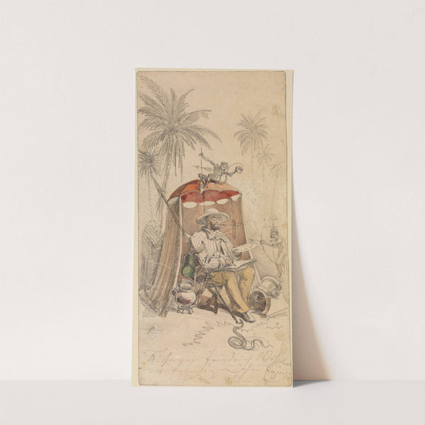 Maler in einem Zelt by Ferdinand Keller