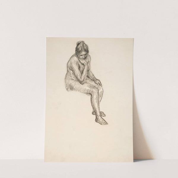 Malliharjoitelma, istuva nainen by Alfred William Finch