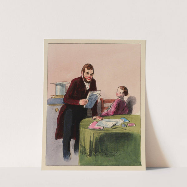 Maman a écrit à mosieu Prosper et papa a vu la lettre. Ô il était joliment en colère papa. parceque maman avait fai (1838-1840) by Paul Gavarni