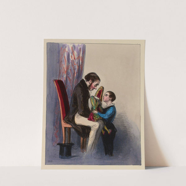 Maman dit que vous savez tous les secrets de Polichinelle, Mosieu d’Alby qu’est-ce qui peut donc lui avoir abimé le n (1838-1840) by Paul Gavarni