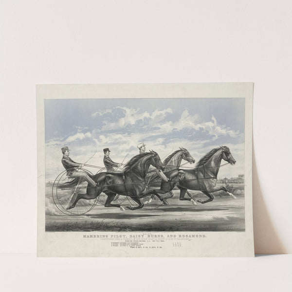 Mambrino Pilot, Daisy Burns, and Rosamond; trotting for a purse, 00 mile heats, best 3 in 5 in harness (1866) by John Cameron