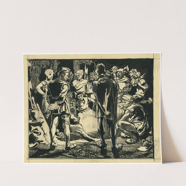 Man addressing a group of people by Johannes Josephus Aarts