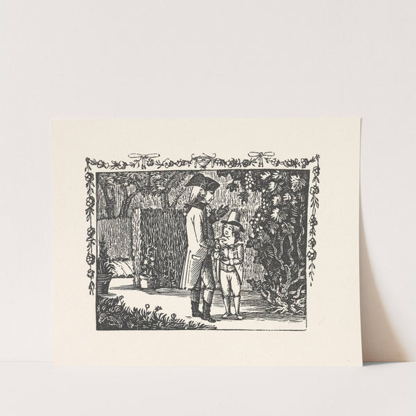 Man and boy in garden by Alexander Anderson