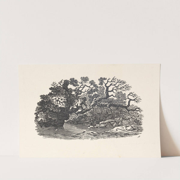 Man and dog in tree by Alexander Anderson