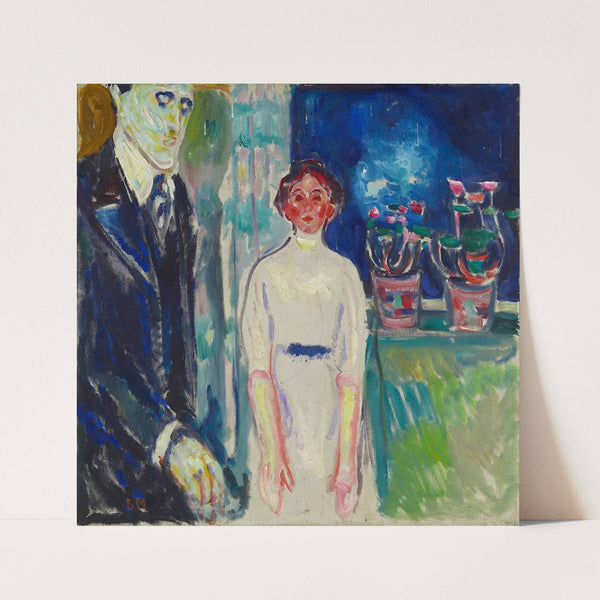 Man and Woman by the Window with Potted Plants (1911) by Edvard Munch