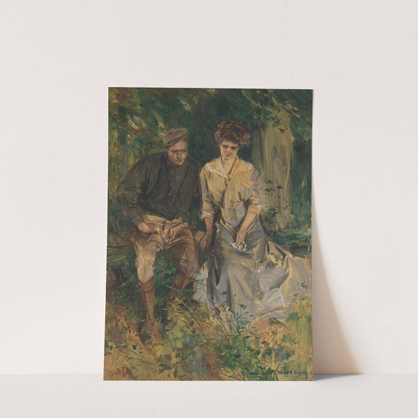 Man and Woman in a Garden (1911) by Howard Chandler Christy