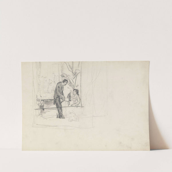 Man and woman in interior (Between 1875 and 1879) by Christian Krohg