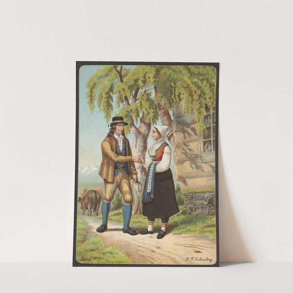 Man and woman in national costumes by Johan Fredrik Eckersberg