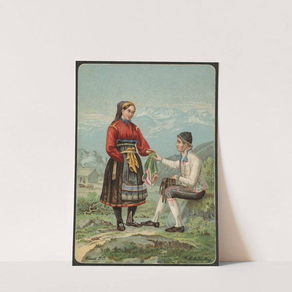 Man and woman in national costumes by Johan Fredrik Eckersberg