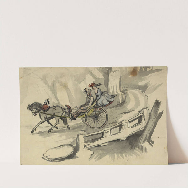 Man and woman riding in horse-drawn cart by Bayard Taylor