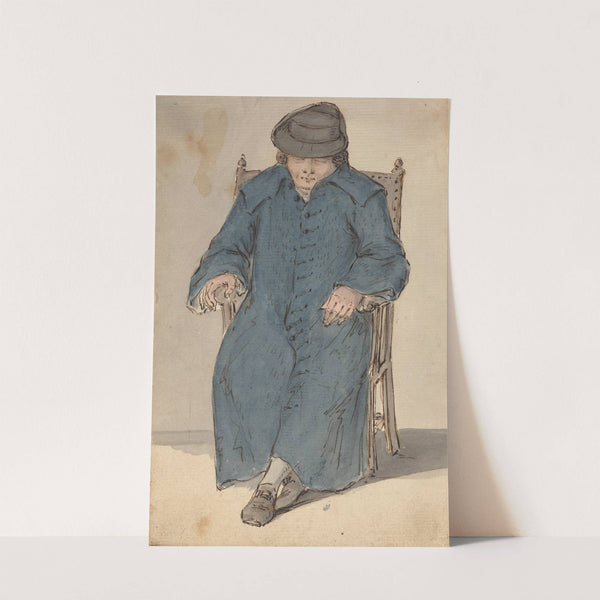 Man Asleep in a Long Blue Coat by Louis Philippe Boitard