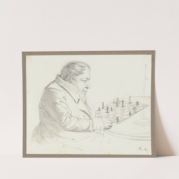 Man at the chess board by Friedrich Mosbrugger