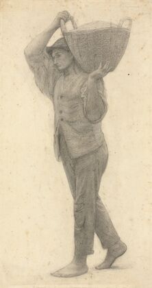 Man Carrying Basket of Earh