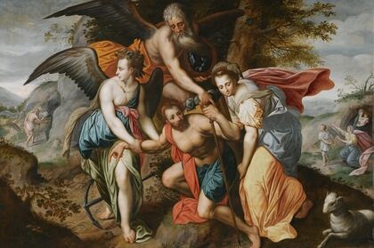 Man Carrying The Burdens Of Time, An Allegory Of The Four Ages Of Man
