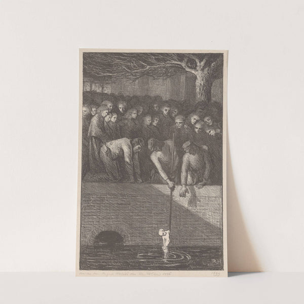 Man die een babylijk uit een gracht haalt by Richard Nicolaüs Roland Holst