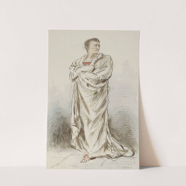 Man die een laken om zich heen slaat (c. 1854 - c. 1887) by Alexander Ver Huell