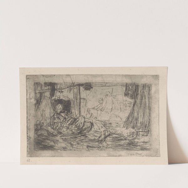 Man die een waterpijp rookt (1889) by Marius Bauer