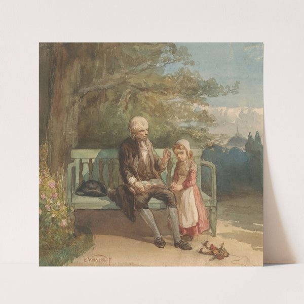 Man die voorleest aan een klein kind by Elchanon Verveer